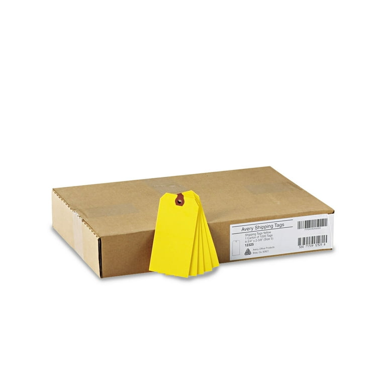 Unstrung Shipping Tags, 11.5 pt Stock, 4.75 x 2.38, Yellow, 1,000/Box Unstrung Shipping Tags, 11.5 pt Stock, 4.75 x 2.38, Yellow, 1,000/Box