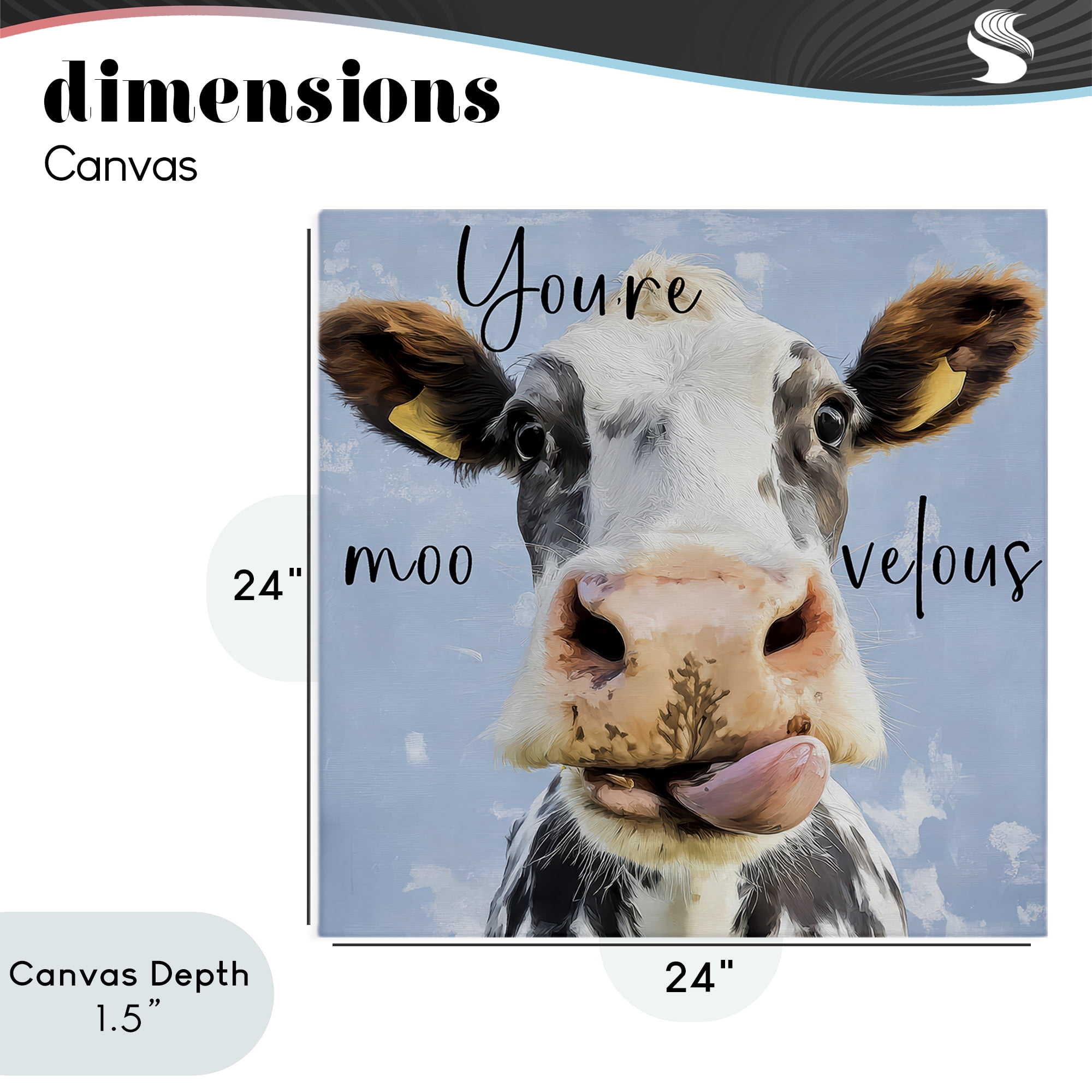 Stupell Industries You're Moo-velous Cow Canvas Wall Art, design by Kim Curinga