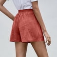 thumbnail image 5 of Resicozy Women Casual Linen Shorts Drawstring Comfy Elastic Waist Shorts Summer Pull On Short with Pockets Red M, 5 of 7