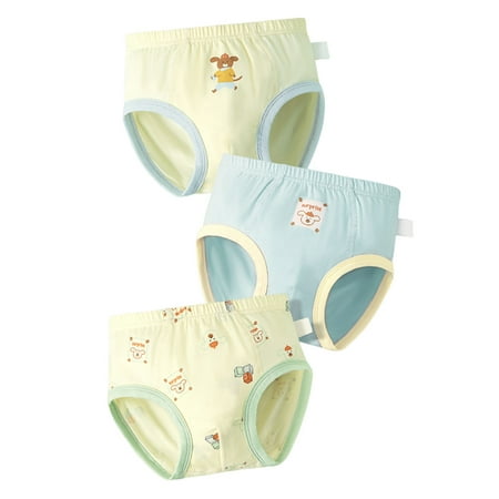 

Baby Soft Cotton Underwear Kids Baby Boys Underpants Cute Cartoon Print Underwear Shorts Cotton Ruffled Briefs Trunks 3PCS Yellow 7-8 Years