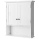 thumbnail image 3 of Costway Armario de baño de pared, armario de madera suspendido con puertas y estantes, armario multiuso adecuado para el baño, la cocina, el dormitorio, blanco., 3 of 6