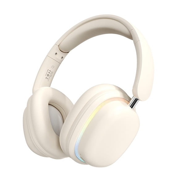 Hybrid Active Noise Cancelling Headphones 100H Playtime Wireless Over Ear Bluetooth Headphone with Fast Charging Hi-Res Audio Comfort Earcups Headsets for Travel Home Office Phone PC,White