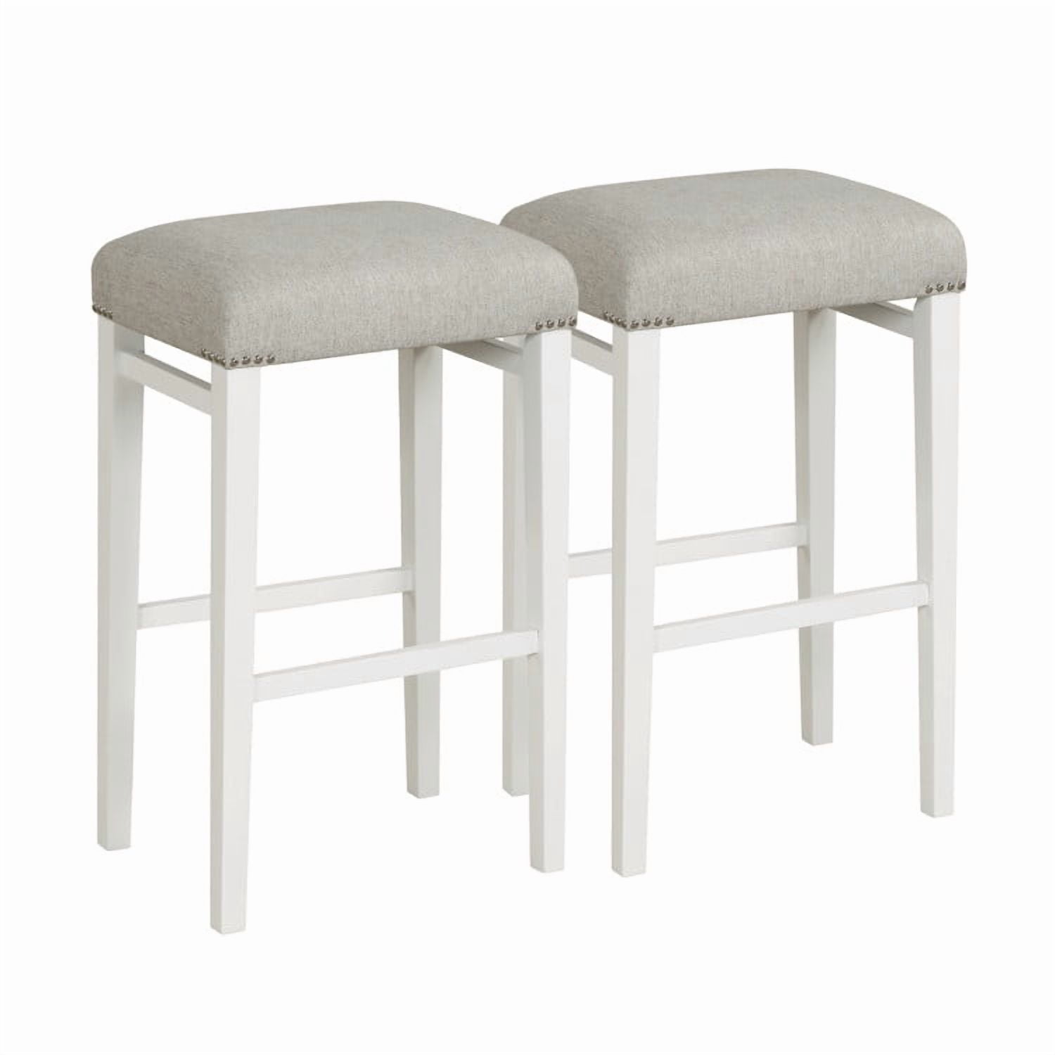 Demi Bonn 29.5" 2 Pieces Backless Barstools with Padded Seat CushionsModern Dining Chair, Gray