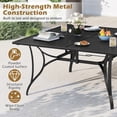 thumbnail image 4 of Costway Patio Dining Table for 8, 60” x 60” Square Metal Slat Table with Umbrella Hole, 4 of 8
