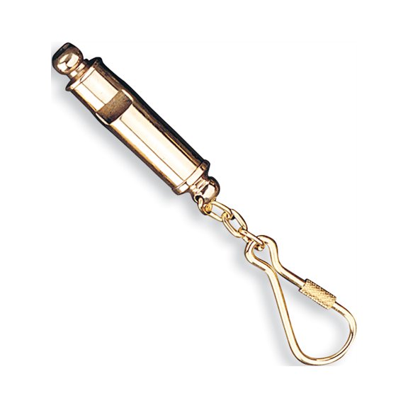 Fashion Brass Whistle Key Ring (5.25 X 0.75) Made In China gl8589