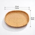 thumbnail image 3 of Oval Woven Storage Basket, Bamboo Handcrafted Organizer Bin, Household Multi-Purpose Shelf Tidy, Woven Storage Basket For Bedroom Closet And Bathroom Essentials(D), 3 of 3