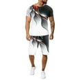 thumbnail image 4 of zuwimk Sets For Men Clothing,Men's African Pattern Printed T-Shirt and Shorts Set Sports Mesh Tracksuit Dashiki Outfits Red,XL, 4 of 5