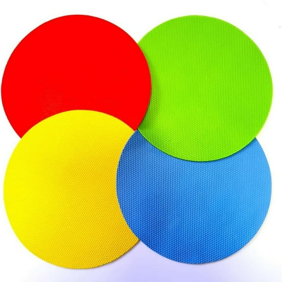 4pcs Rubber Jar Opener Bottle Gripper Non Slip Pad Multi-function Can Opener for Seniors with Arthritis Weak Hands (Circle One)