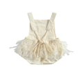 thumbnail image 3 of Baby Girls Suspender Sweet Lace Tassel Backless Lace-Up Triangle Romper, 3 of 6