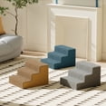 thumbnail image 2 of Topmart Widen 3 Step Pet Stair for Small Dog,Non-Slip Plastic Dog Stair for Beds, 12.2''High,Camel, 2 of 9