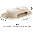 thumbnail image 2 of WeatherTech Double High Pet Feeding System w/Plastic Dog/Cat Bowls - 3" High Stand Tan (PDHC0803TNTN), 2 of 3