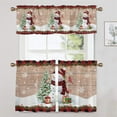 thumbnail image 4 of Skearow Christmas Kitchen Valance Xmas Cafe Tier Thermal Insulated Short Window Curtain Christmas Half Window Drapes Slot Top Bathroom Scarf Style-G 1pc-Top Valance: W:18''x H:54'', 4 of 6