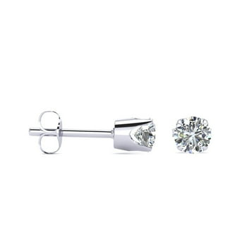 SuperJeweler 1/4 Carat Diamond Stud Earrings in Sterling Silver for Women, Teens and Girls!