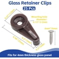 thumbnail image 3 of 25pcs Mirror Hanging Clips, Glass Retainer Clips, Plastic Mirror Mounting Clips Hanging Hardware for Fixing Window Glass Cabinet Door (Brown), 3 of 7