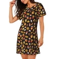 thumbnail image 2 of Zufioo Burger Fries Print Women's Nightgown, Round Neck Short-sleeved Pajamas, Home Wear Suitable for Home and Outing, 2 of 6