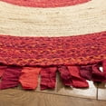 thumbnail image 3 of SAFAVIEH Cape Cod Susan Striped Area Rug, Red/Natural, 6' x 6' Round, 3 of 8