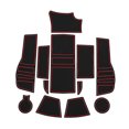 thumbnail image 1 of Alfombrilla antideslizante para automóvil para Peugeot 2008 2020, alfombrilla de puerta de ranura de puerta, caja de brazo de almacenamiento antideslizante, roja, 12 Pcs, 1 of 6
