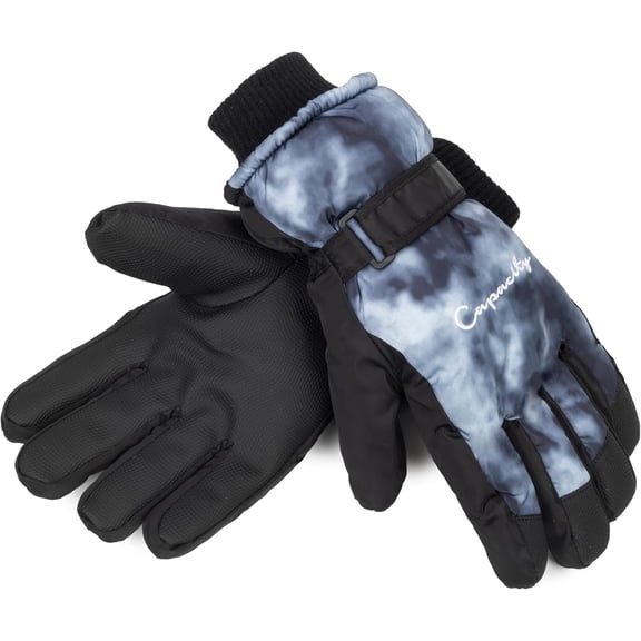 Norlix Winter Water-Repellent Ski-Snow-Gloves for Men Windproof Anti-Slip Tie-Dye Touchscreen Gloves for Running Cycling