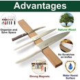 thumbnail image 3 of Wood Magnetic Knife Strip 10 inch Magnetic Knife Hold Rack Bar Block, 3 of 6