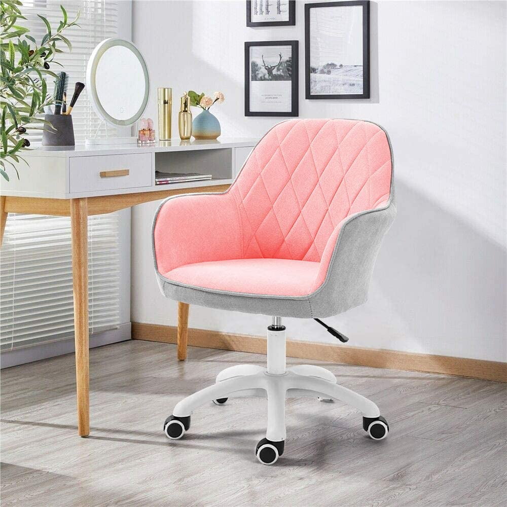 Velvet Office Chair Swivel Task Chair Ergonomic Computer Chair Pink