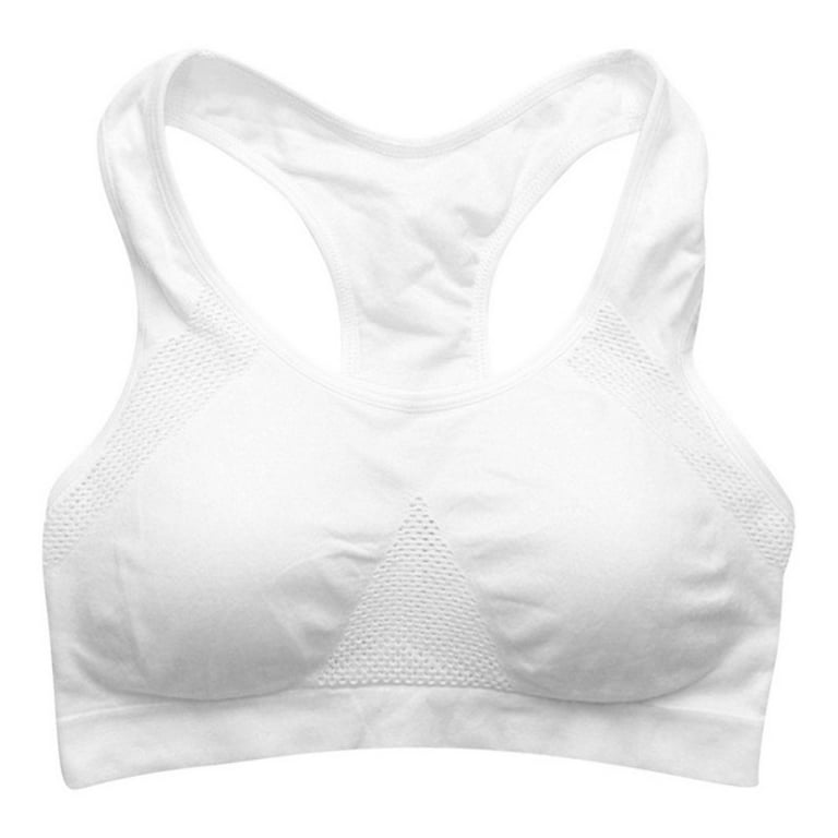 Bigersell Sports Bra Women's Vest Yoga Comfortable Wireless Underwear Sport  Bras Female Push-up Bra Big & Tall Nylon Lace Bra Style 1695, White XXL