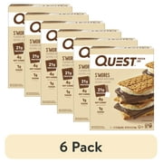 (6 pack) Quest Protein Bar, Smores, 20g Protein, Gluten Free, 4 Count