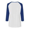 thumbnail image 5 of ManxiVoo Relaxed Fit Womens Top V Neck 3 4 Sleeve Button Front Shirt with Raglan Sleeves for Summer L Size Blue, 5 of 5