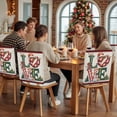 thumbnail image 5 of Christmas Chair Covers Set of 4 Red Green LOVE Snowman Xmas Floral Red Plaid Linen Chair Back Covers Stretch Removable Washable Slipcovers Protector for Dining Room Kitchen Party Decor, 5 of 5