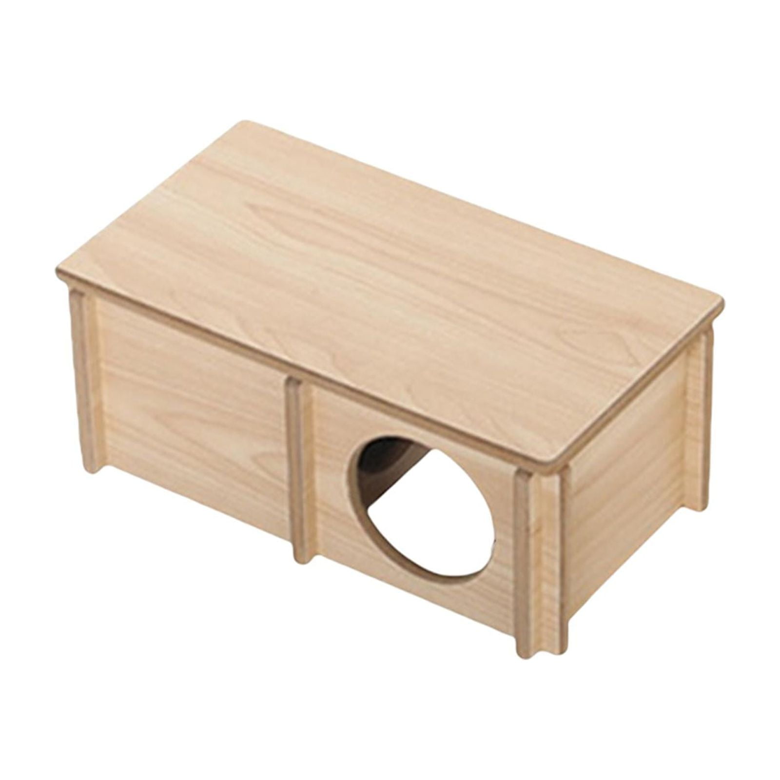 Hamster House Cage Accessories Landscaping Supplies Hut Cabin Hideaway Hamster Hideout Wooden Toy for Rat Syrian Hamsters Lemmings Small Pet Two Room