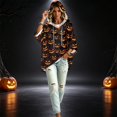 thumbnail image 4 of FGVCTG Halloween Sweatshirts for Women Drawstring 3/4 Sleeve Halloween Hoodie Ghost Graphic Spooky Oversized Pullover Hoodies Orange 2XL, 4 of 6