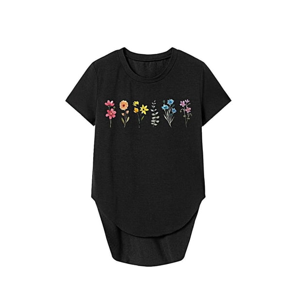 Camiseta básica para mujer con cuello redondo y ajuste regular para senderismo, desplazamientos, oficina XL
