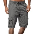 thumbnail image 2 of Men's Cargo Shorts with Multi Pockets and Drawstring Waist Featuring Lightweight Quick Dry Fabric for Summer Hiking Camping Fishing Travel or Casual Daily Wear Dark Gray XL, 2 of 5