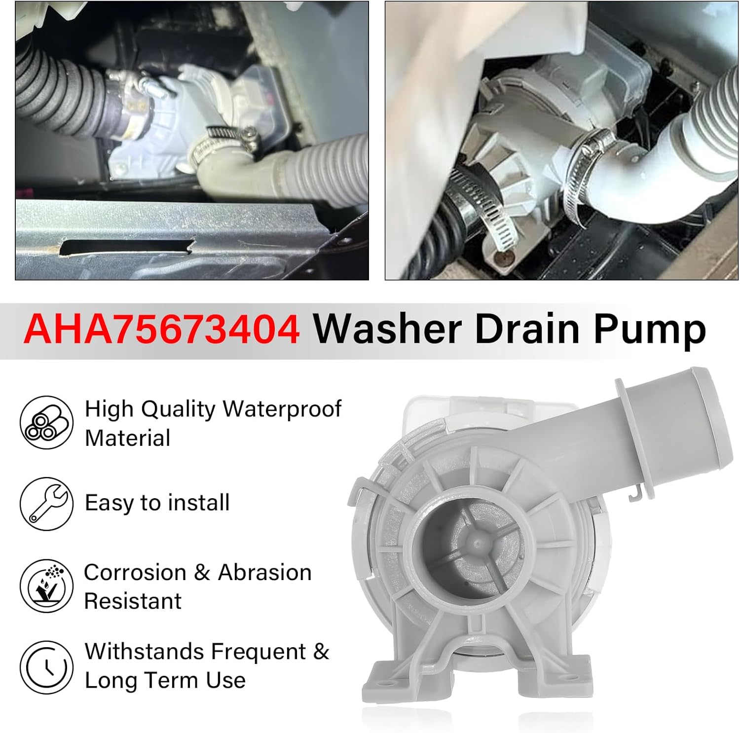 RVKXHD 2025 Upgraded AHA75673404 Washer Drain Pump Assembly Fit for LG Washing Machine Drain Pump WT7800CV WT7100CW WT7060CW WT7300CV WT7800CW WT7900HBA WT7150CW Replace AP6978814 PS12748410