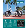 thumbnail image 3 of GOTRAX NEPHELE 16" Electric Bike for Adults, 350W/36V/ 15.5Mph & 25Mile City Commuting Folding Adult E-Bike, White, 3 of 7
