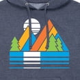 thumbnail image 3 of Instant Message - Retro Mountains Sunset - Men's Pullover Hooded Fleece Sweatshirt, 3 of 7