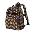thumbnail image 2 of Football Leaf Black Pattern Cute School Backpack Bag for School with Padded Back and Adjustable Shoulder Straps 15.25"x11.5"x5.25", 2 of 5