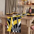 thumbnail image 2 of Table Runners 72 Inches Long Dress Scarves, Yellow Black Geometric Farmhouse Kitchen/Dining Table Runner, Coffee Tablerunners, Modern Art Abstract Grey Line 14x72 Inch, 2 of 9