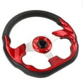 thumbnail image 1 of Car Steering Wheel, 13in Universal Racing Steering Wheel with PU Leather & Aluminum Frame,  Impact Proof Enhanced Grip Easy Installation Golfs Cart Steering Wheel for Vehicle, 1 of 7