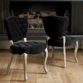 thumbnail image 1 of Elma Tufted Black Fabric Dining Chairs (Set of 2), 1 of 5