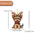 thumbnail image 3 of Holiday Dog with Deer Hat Tree Ornament Funny Dog Lovers Personalized Gifts with Name Christmas Ornament for 2D Ornaments for Xmas House Warming for New Home Funny, 3 of 4