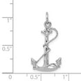 thumbnail image 5 of Auriga Fine Jewelry 14K White Gold Polished 3-Dimensional Anchor Charm Pendant for Women (L-26 mm,W-14 mm), 5 of 6