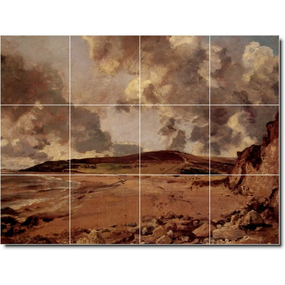 Ceramic Tile Mural-John Constable Country Painting 243. 17" w x 12.75" h using (12) 4.25 x 4.25 ceramic tiles