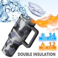thumbnail image 6 of Camouflage 40oz Tumbler– Stainless Steel Insulated Tumbler with Handle and Straw, Large Capacity Travel Cup for Hot & Cold Drinks, 6 of 6