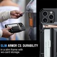 thumbnail image 5 of For iPhone 16 Pro Max Case TPU + PC Armor Shockproof Phone Cover with Card Holder - Black, 5 of 5