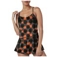 thumbnail image 5 of Cdudpw Cute Pajamas for Women Halloween Print Top and Shorts Pj Set Two Piece Pajama Set Sleepwear Sleep Outfits(T144-Dark Gray), 5 of 6