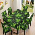 thumbnail image 2 of TSOVTHRID Green Shamrock Print 7 Pcs Chair Protector Cover and Tablecloth Set Stretch Removable Washable 55"x82" Table Cover and Seat Slipcover for Home Hotel Dining Room Banquet Wedding Party, 2 of 6