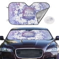 thumbnail image 2 of Balery Round Snow Merry Christmas Print Car Windshield Sun Shade,Windshield Sunshade for Car Pickup Truck SUV Accessories-Small, 2 of 7