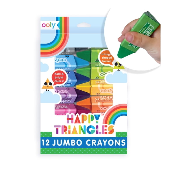 Crayons Ooly Jumbo Triangle para niños pequeños [juego de 12] de 1 a 3 años