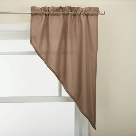 Taupe Opaque Solid Ribcord Kitchen Curtains Choice Of Tier Valance