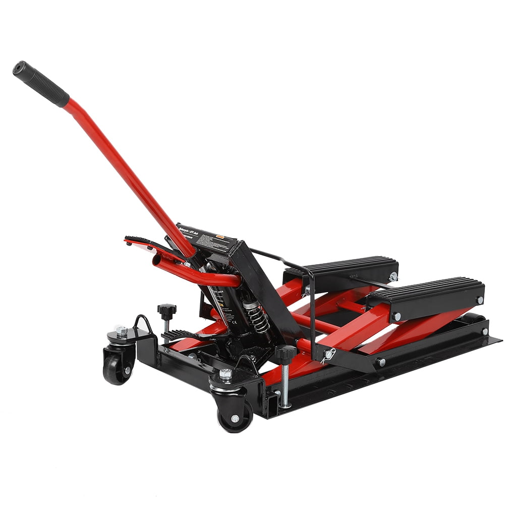 Tebru Jack Stands, 1500lbs Motorcycle Stand Adjustable Lifting Kickstand Floor Jack Table Hoist